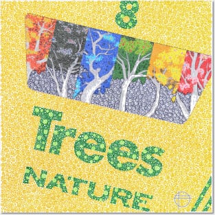Colorful Trees Nature Collection Circle Design Posters and Art